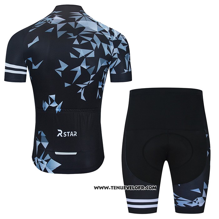 2021 Maillot Cyclisme R Star Noir Manches Courtes et Cuissard